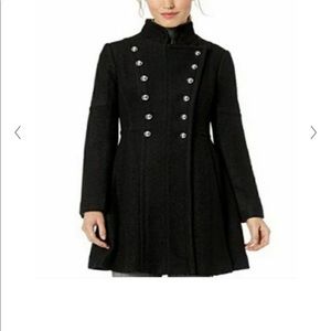 Wool Notch Collar Double Breasted Fit&Flare Coat